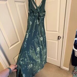 Elegant Green Floral Dress